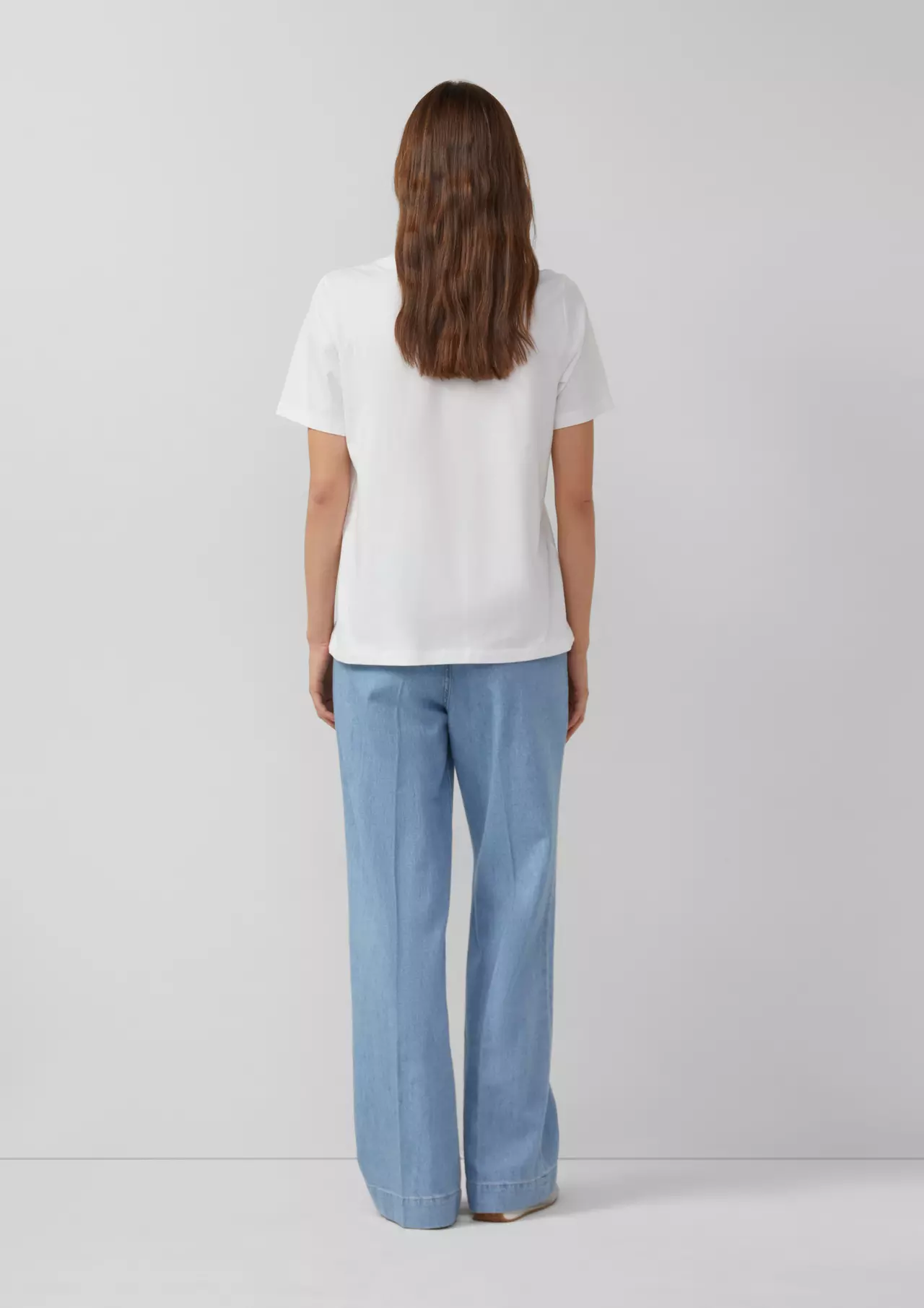 S. Oliver Katoenen T-Shirt, Frontprint - White