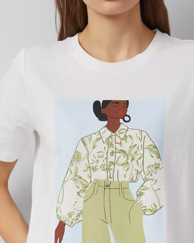 S. Oliver T-Shirt, Frontprint - White