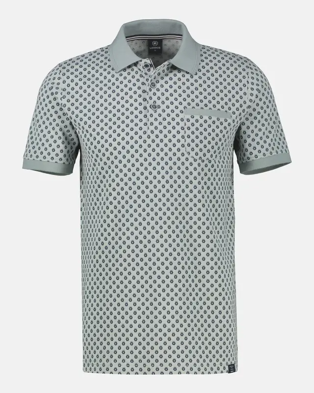Lerros Poloshirt Allover Print - Storm Grey
