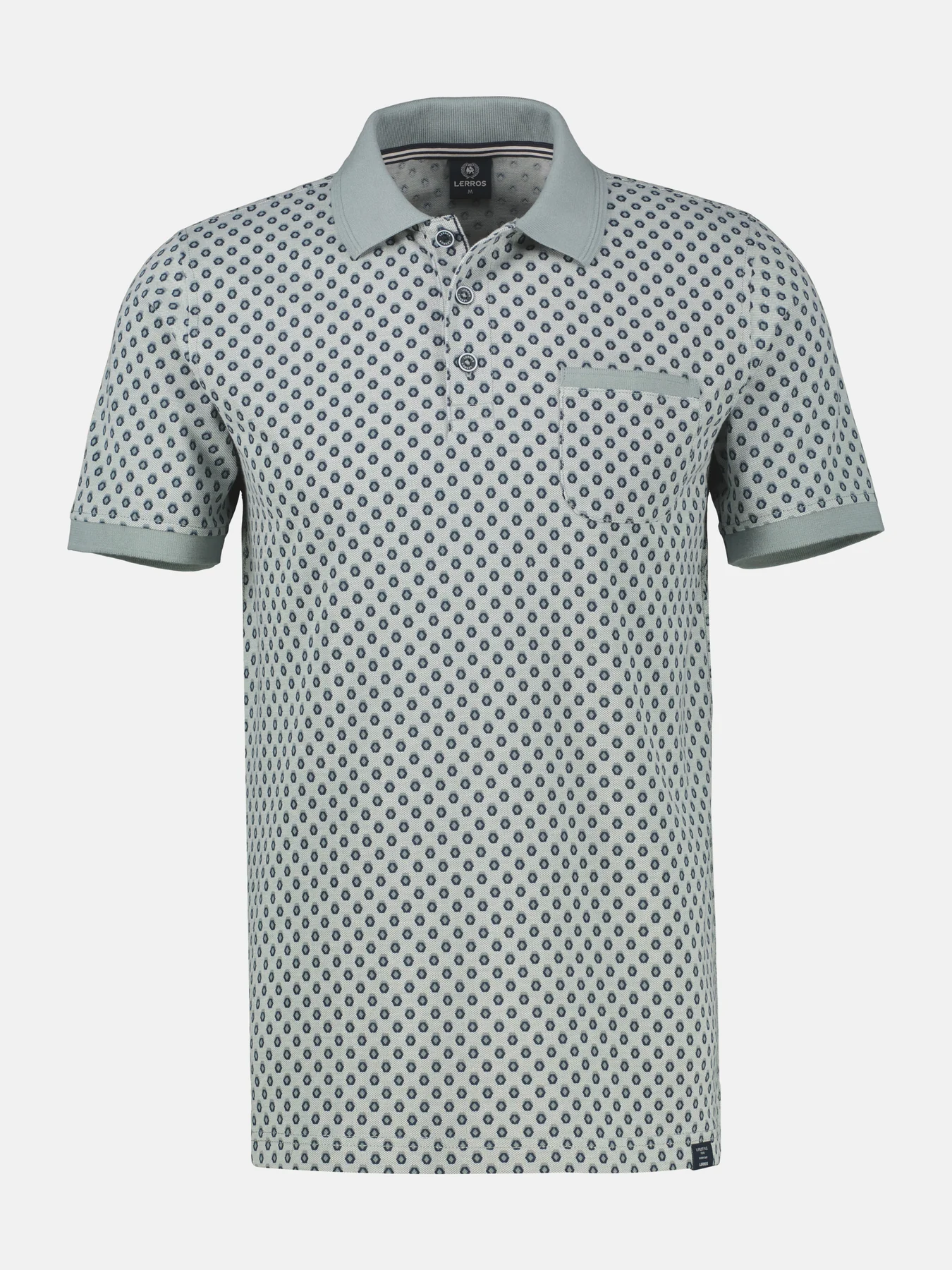 Lerros Poloshirt Allover Print - Storm Grey