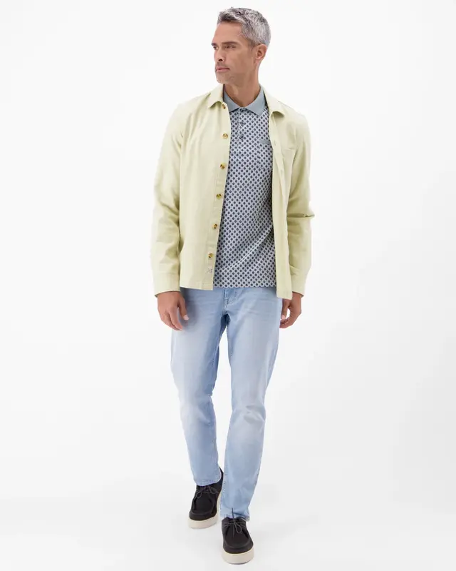 Lerros Poloshirt Allover Print - Storm Grey