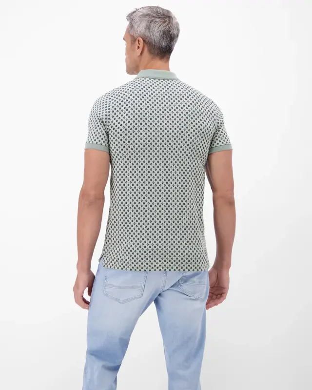 Lerros Poloshirt Allover Print - Storm Grey