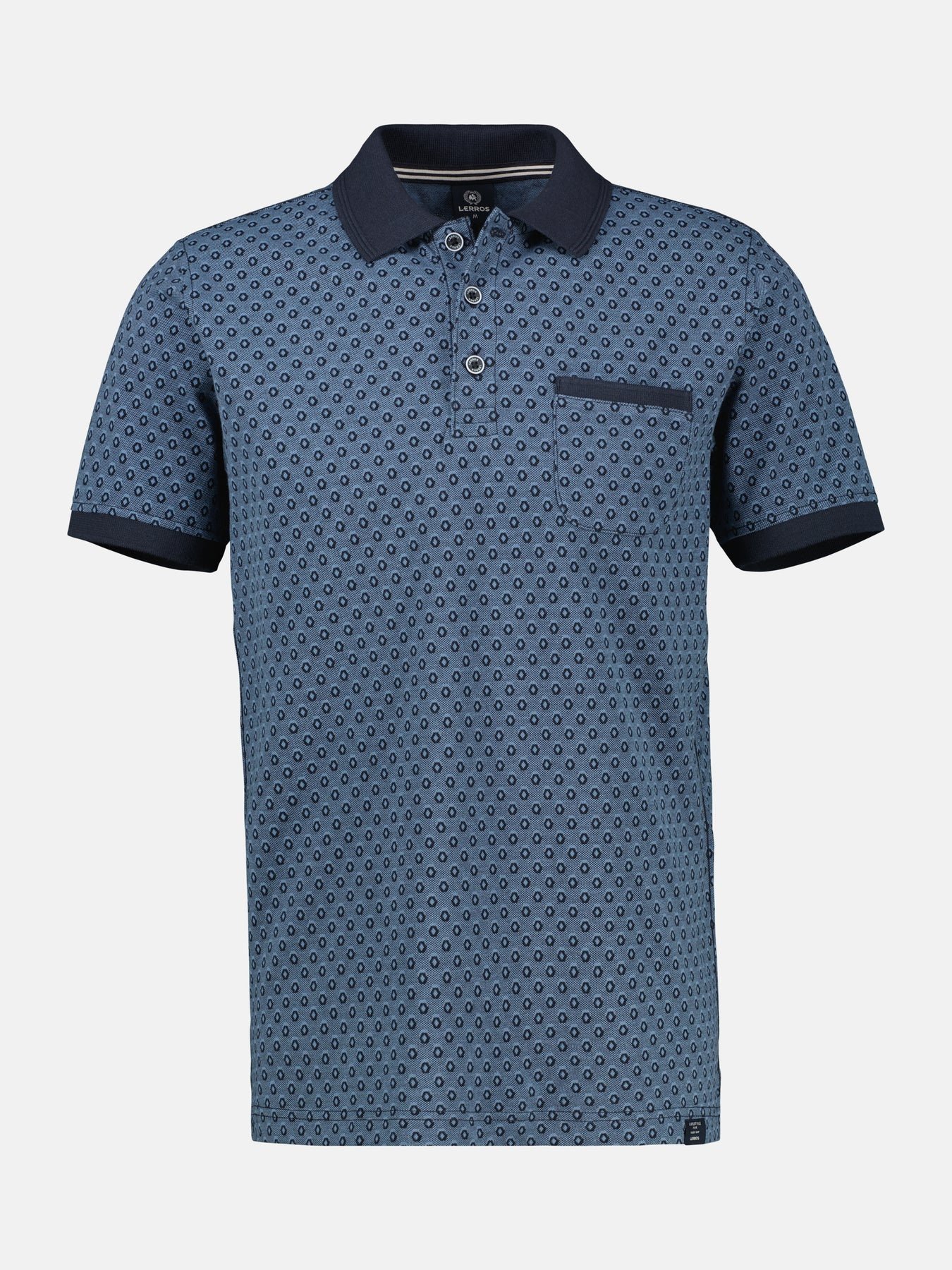 Lerros Poloshirt Allover Print - Classic Navy