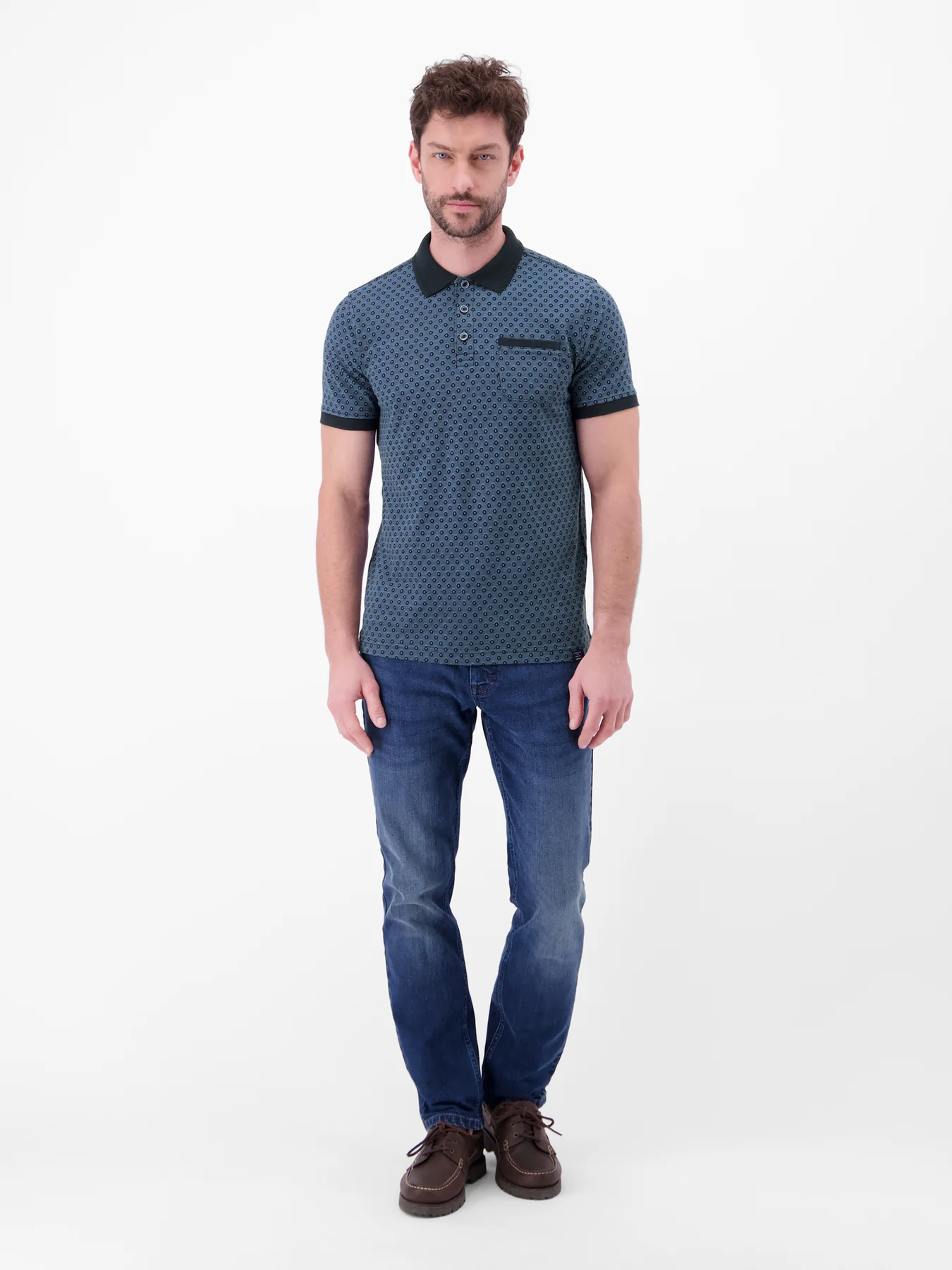 Lerros Poloshirt Allover Print - Classic Navy