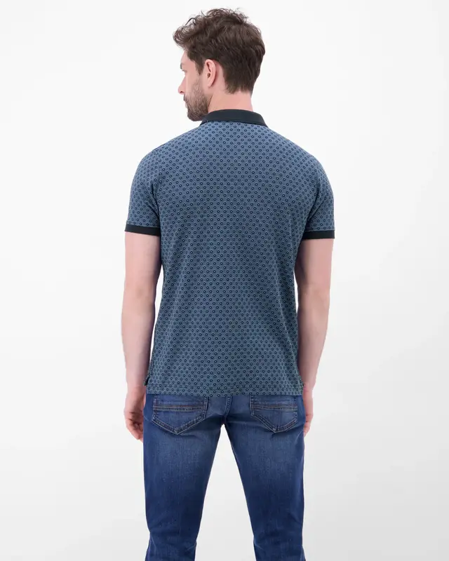 Lerros Poloshirt Allover Print - Classic Navy