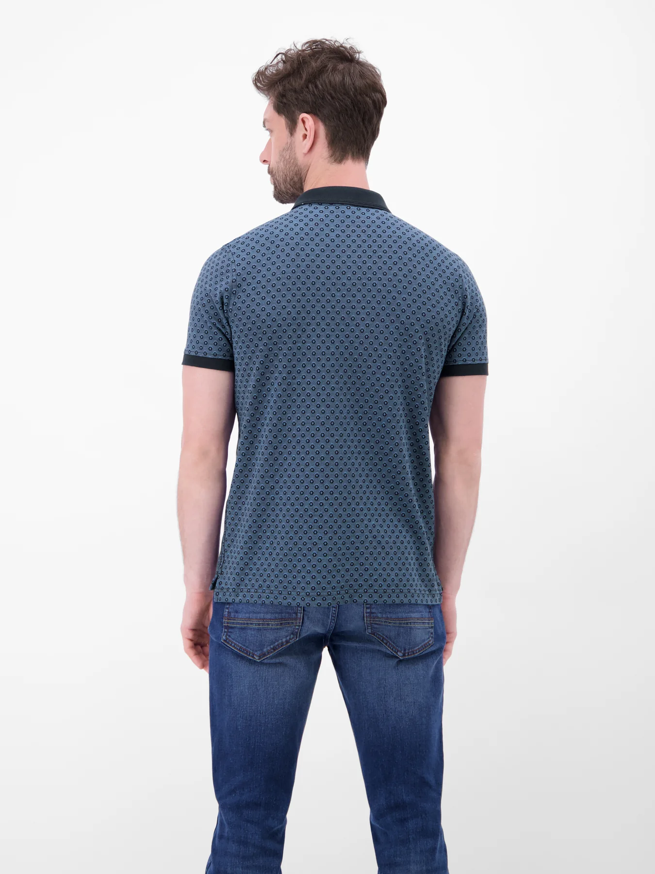 Lerros Poloshirt Allover Print - Classic Navy