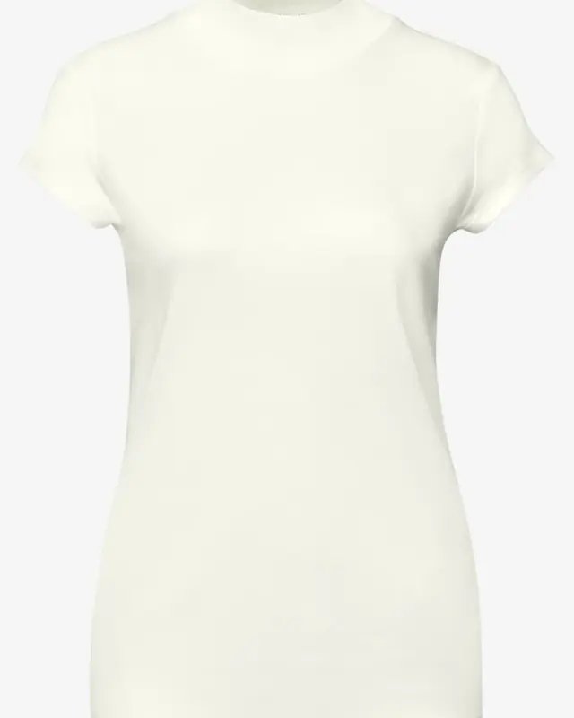 Street One Basic Shirt, Schildpadhals - Off White