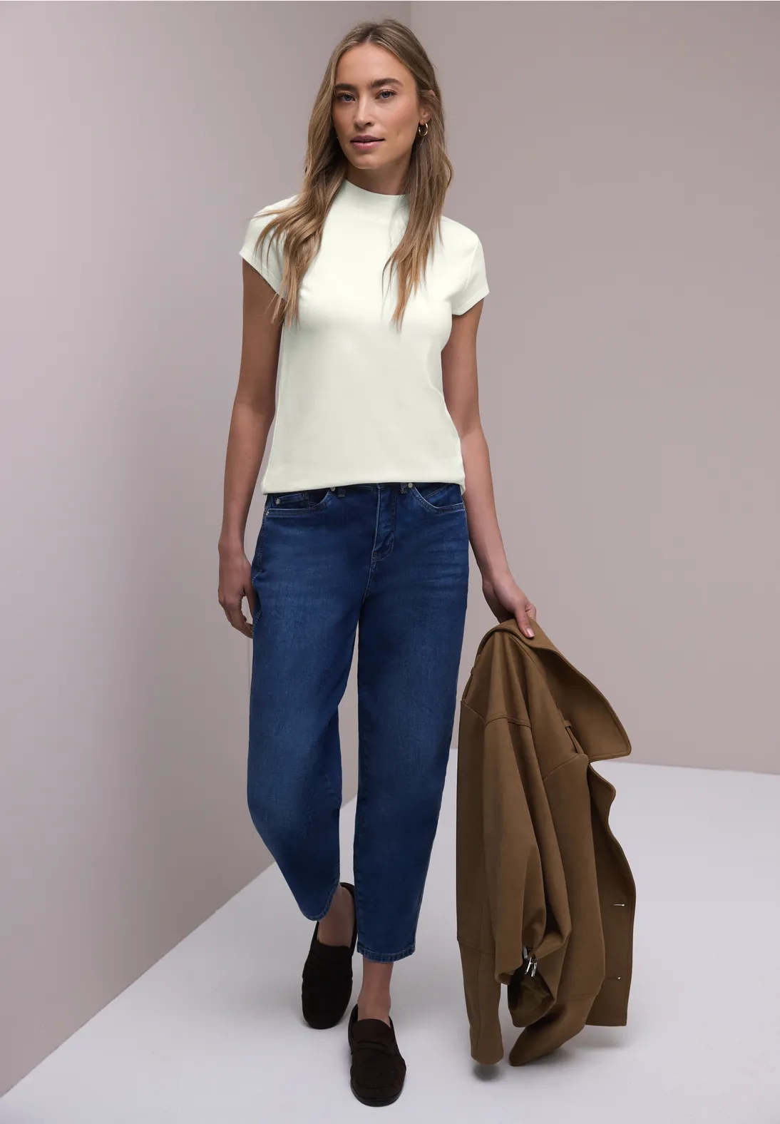 Street One Basic Shirt, Turtleneck - Off White