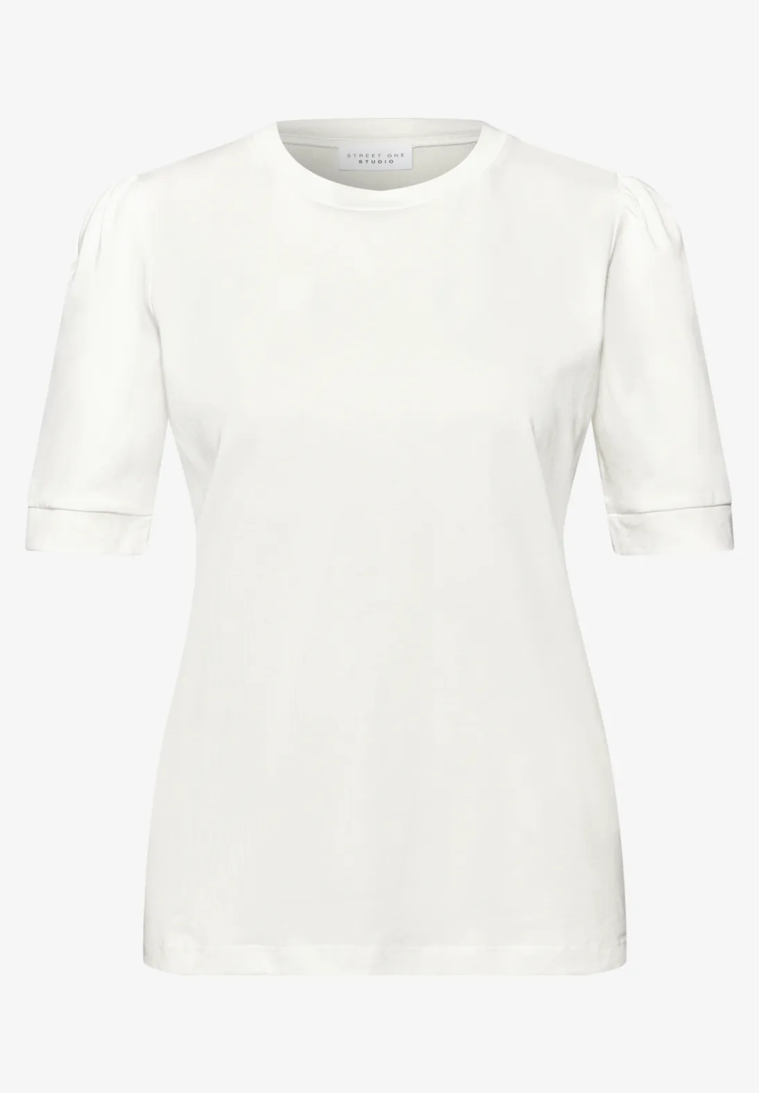 Street One Studio T-Shirt with Puff Sleeves - Off White