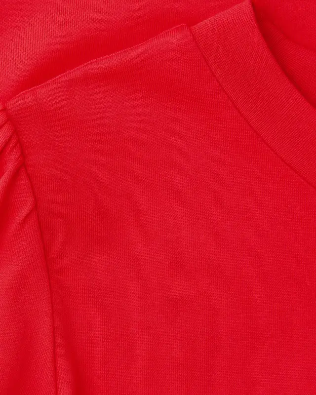 Street One Studio T-Shirt with Puff Sleeves - Torch Red