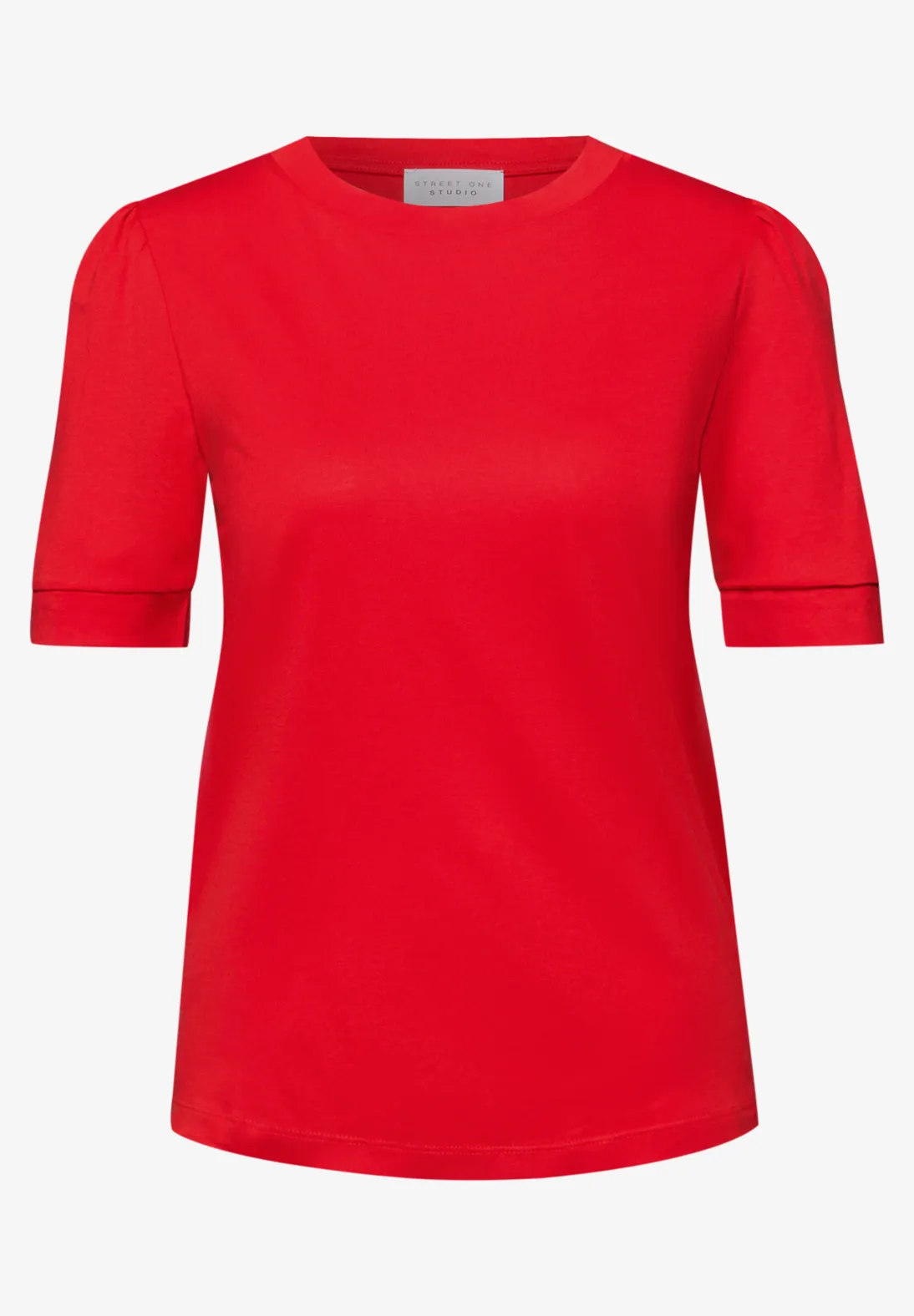 Street One Studio T-Shirt with Puff Sleeves - Torch Red