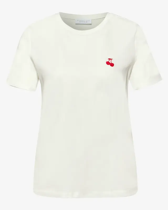 Street One Studio T-Shirt with Heart - Off White