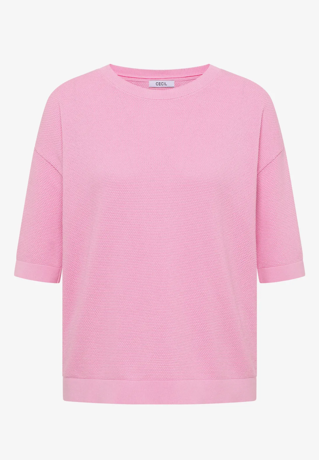 Cecil Kurzarm Pullover mit Struktur - Light Blush Rose