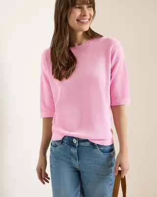 Cecil Short Sleeve Jumper - Light Blush Rose