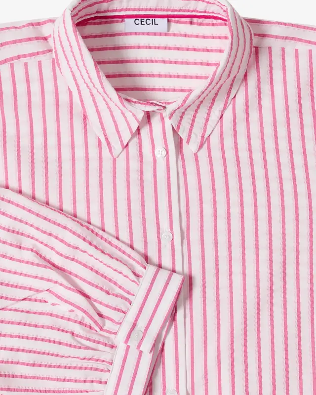 Cecil Blouse Seersucker Kwaliteit - Beetroot Pink