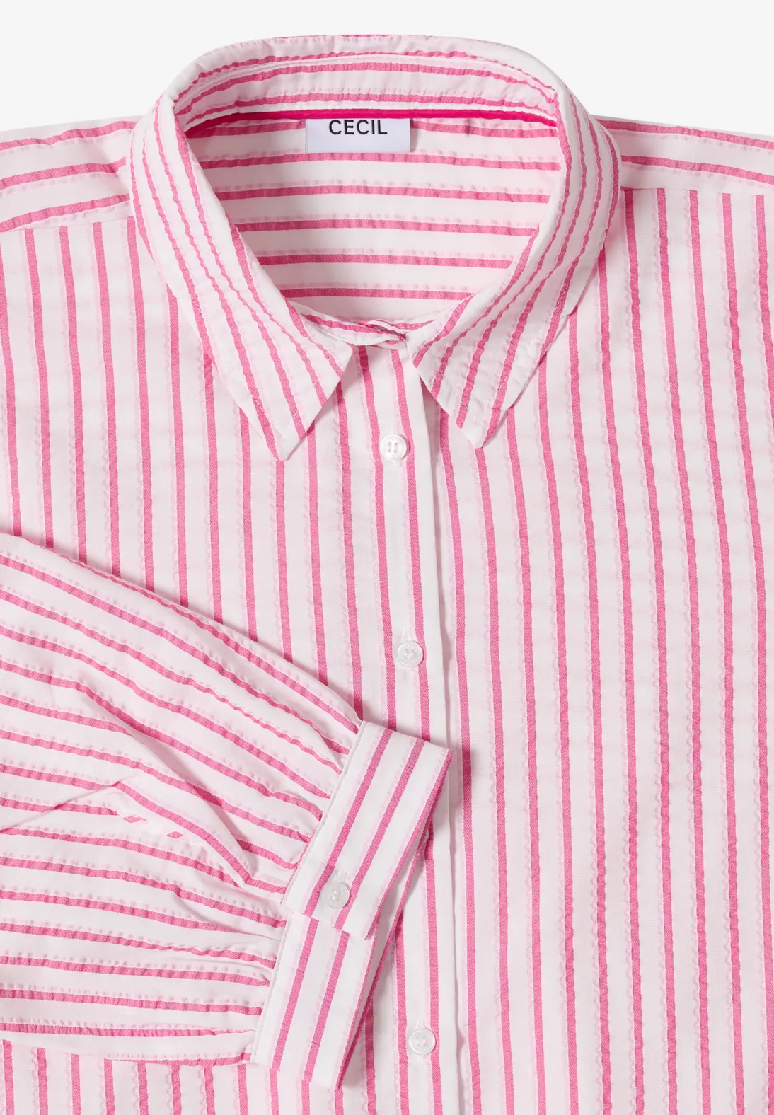 Cecil Seersucker Blouse - Beetroot Pink