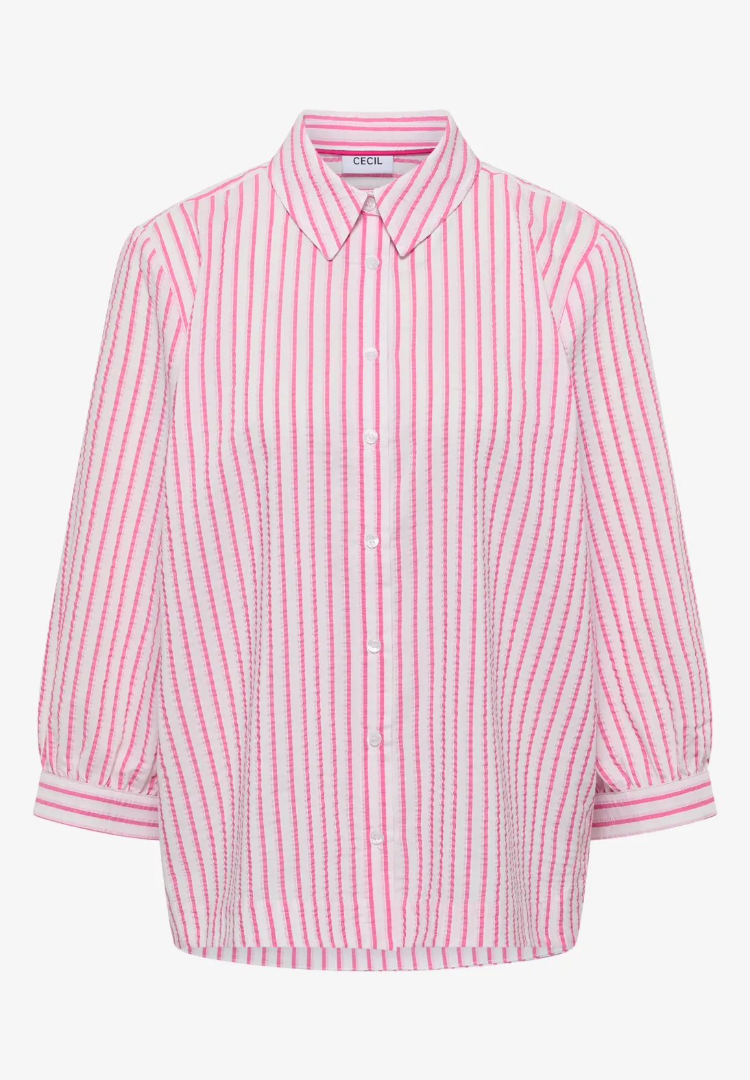 Cecil Seersucker Blouse - Beetroot Pink