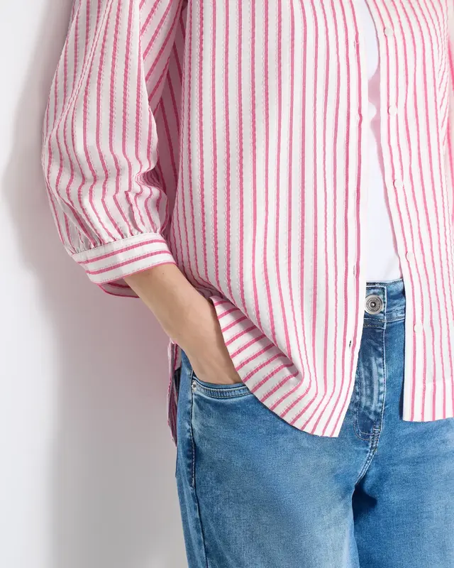 Cecil Seersucker Blouse - Beetroot Pink