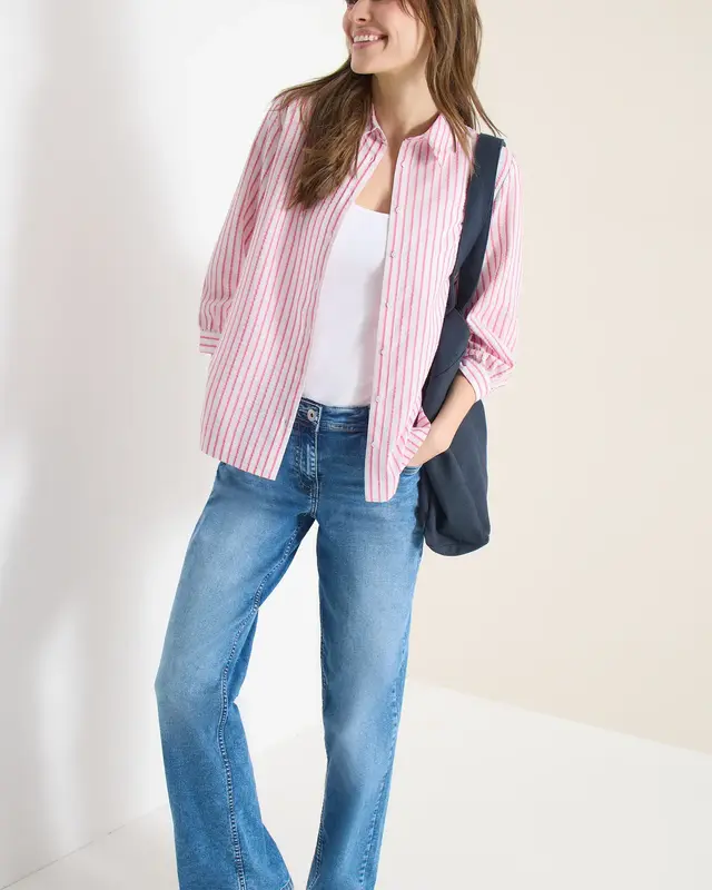 Cecil Seersucker Blouse - Beetroot Pink