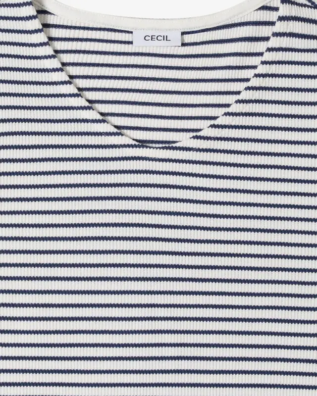 Cecil Shirt mit V-Neck - Sporty Denim Blue