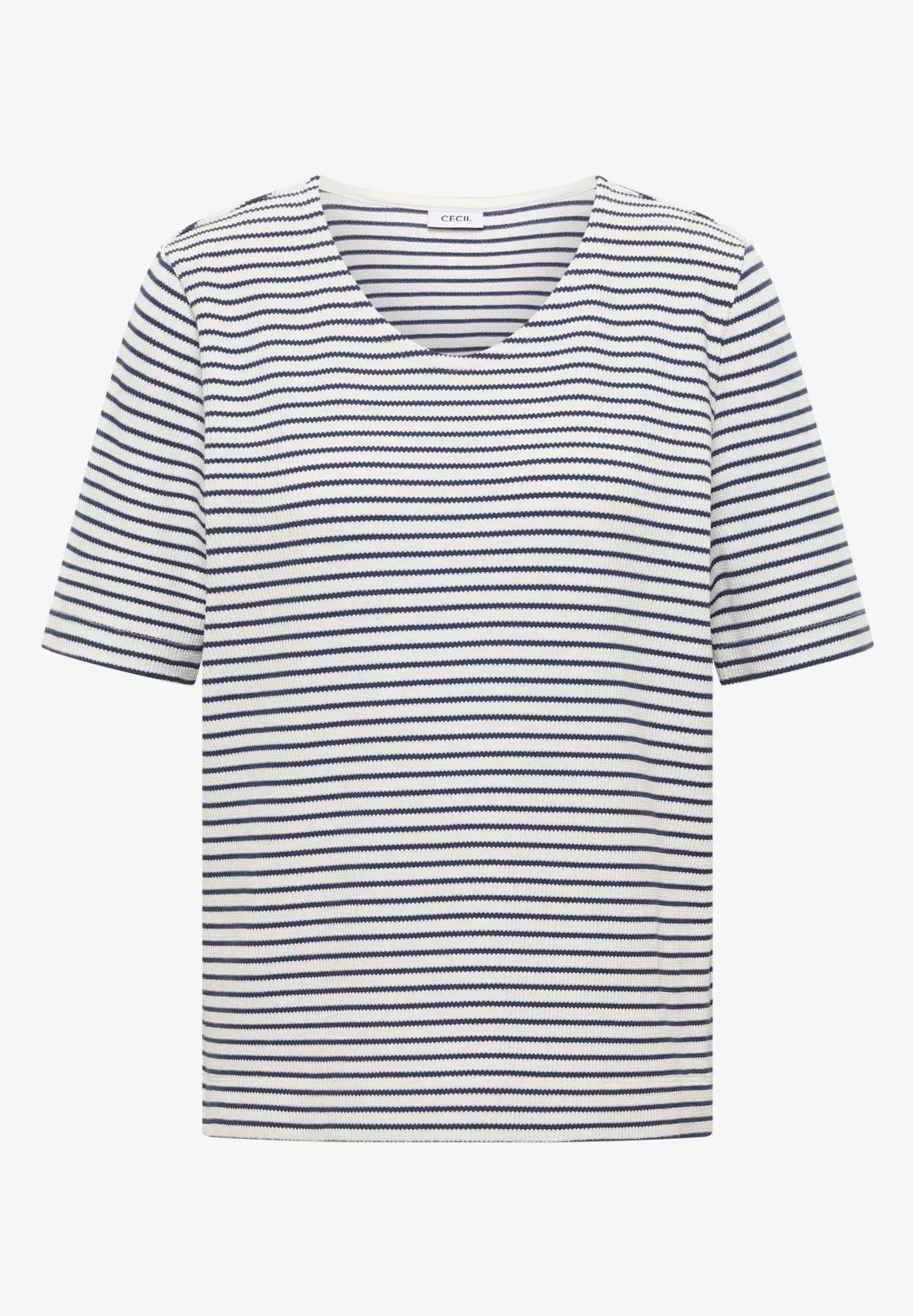 Cecil Shirt mit V-Neck - Sporty Denim Blue