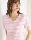 Cecil Shirt with Rounded V-Neck - Light Blush Rose