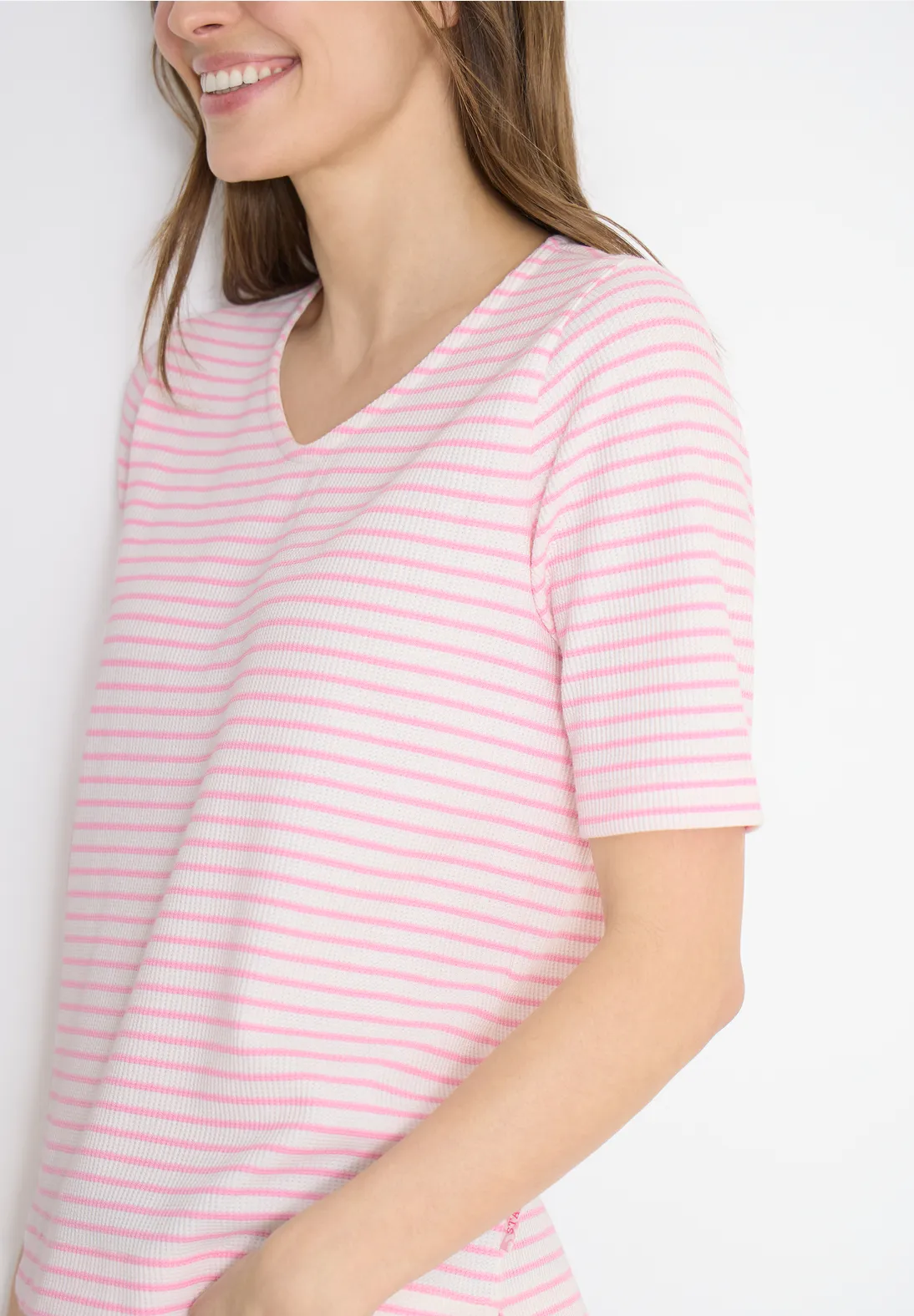 Cecil Shirt mit V-Neck - Light Blush Rose