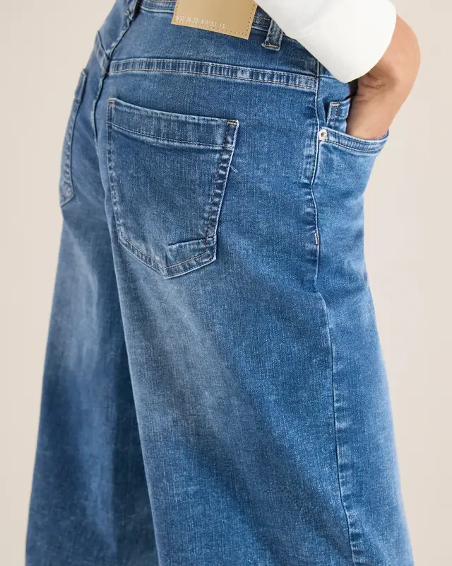 Cecil High Waist Barrel Leg Jeans Scarlett - Mid Blue Wash