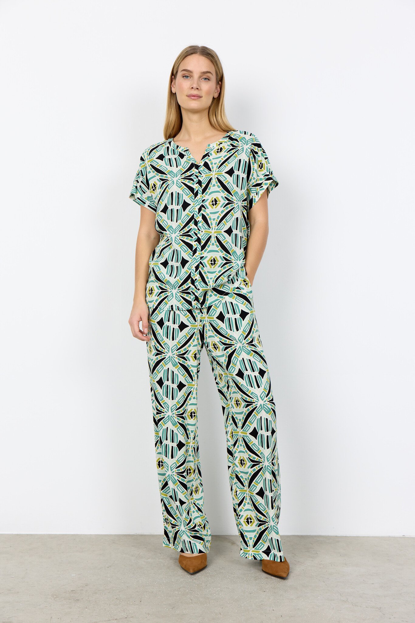 Soyaconcept Blouse Cassiel 1 - Frosty Spruce Combi