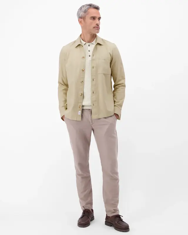 Lerros Overhemd, 100% Katoen - Soft Stone