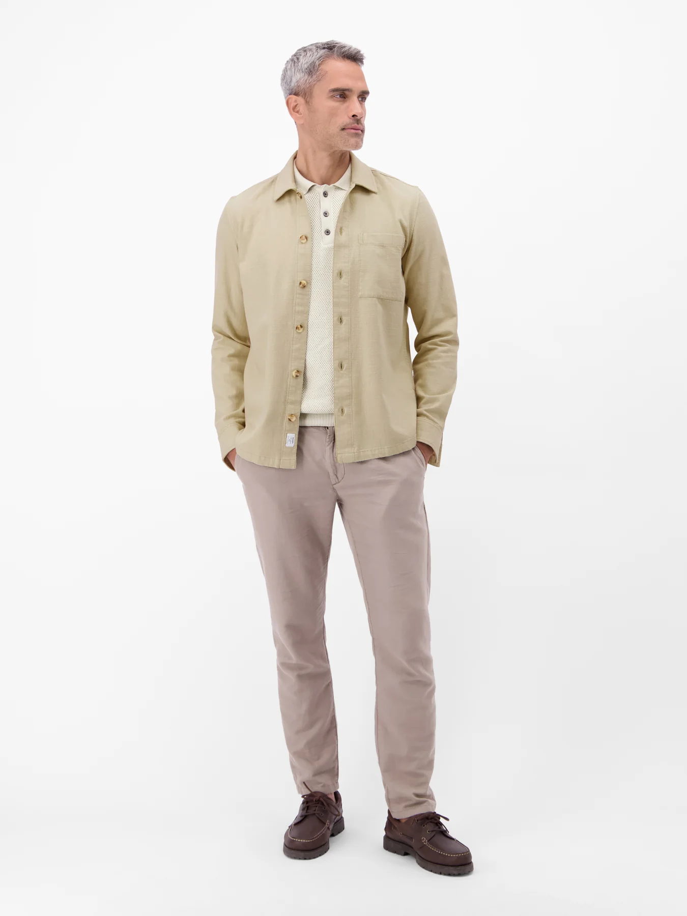 Lerros Shirt, 100% Cotton - Soft Stone
