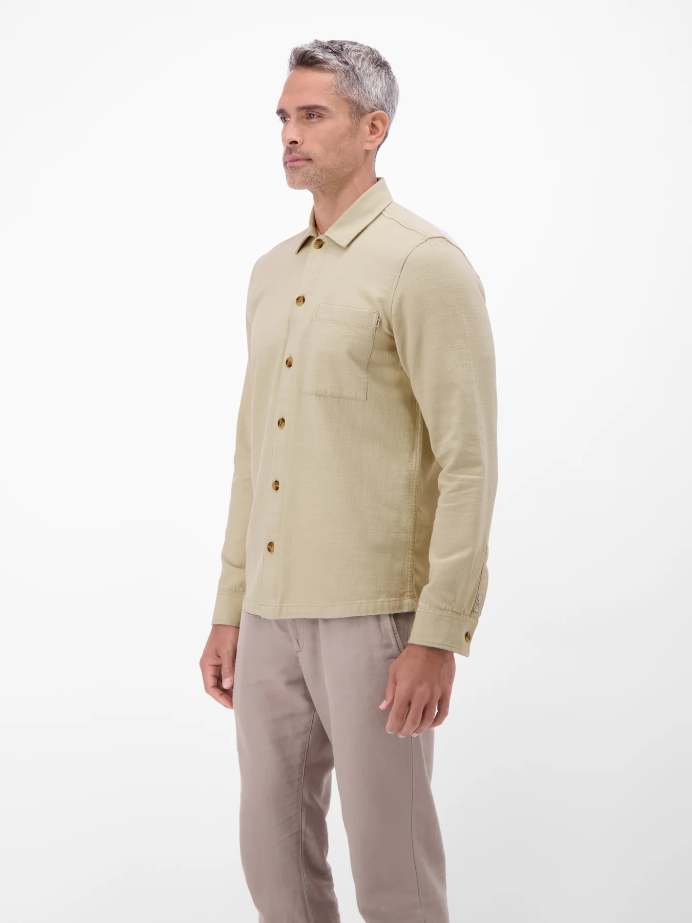 Lerros Overhemd, 100% Katoen - Soft Stone