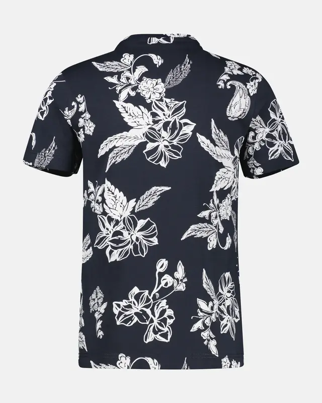 Lerros Print T-Shirt Ronde Hals - Classic Navy