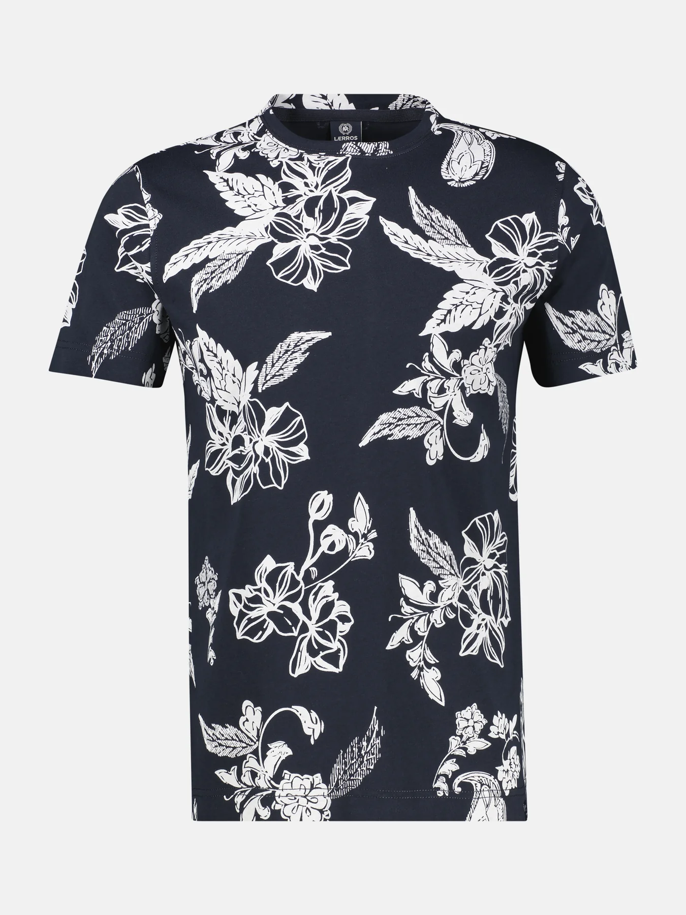 Lerros Print T-Shirt Round Neck - Classic Navy