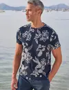 Lerros Print T-Shirt Ronde Hals - Classic Navy