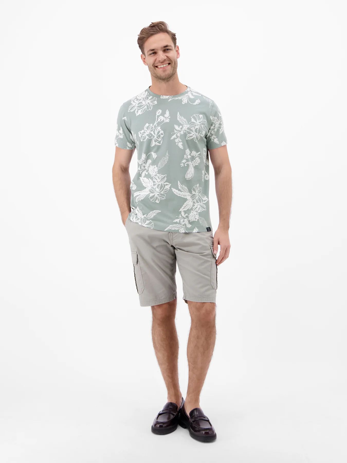 Lerros Print T-Shirt Round Neck - Storm Grey