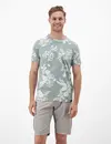 Lerros Print T-Shirt Ronde Hals - Storm Grey