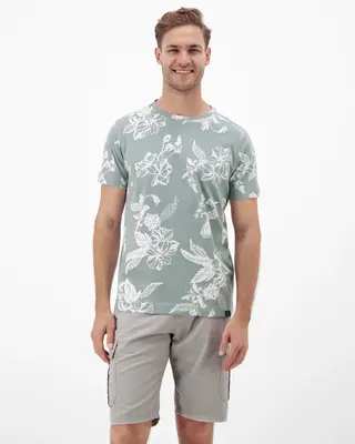 Lerros Print T-Shirt Round Neck - Storm Grey