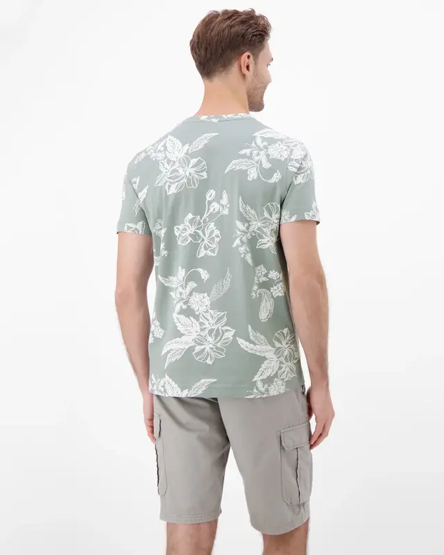 Lerros Print T-Shirt Round Neck - Storm Grey