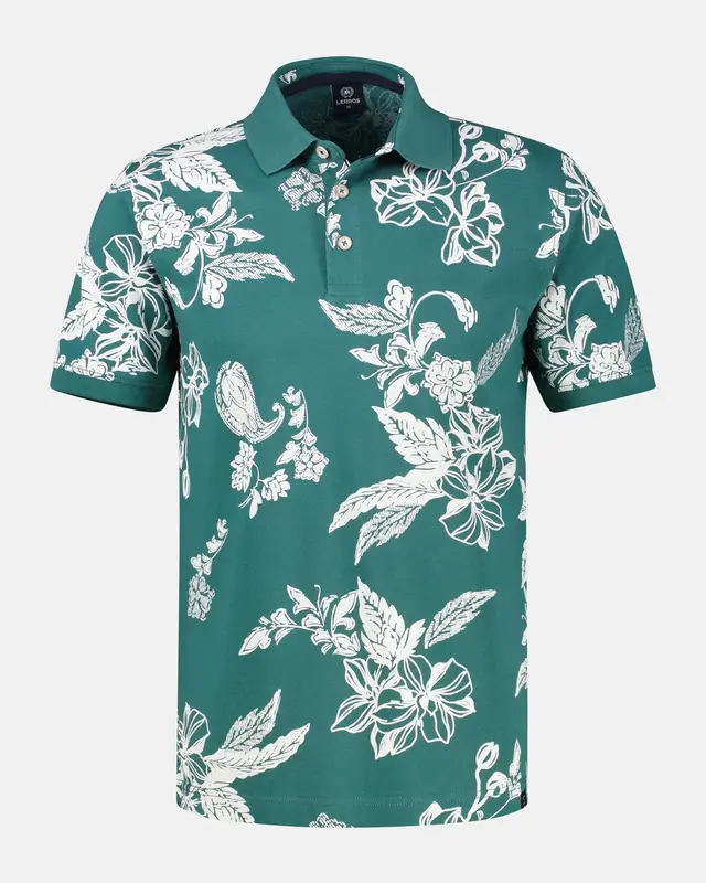 Lerros Poloshirt Print - Soft Teal