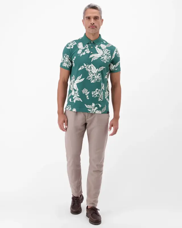 Lerros Poloshirt Print - Soft Teal