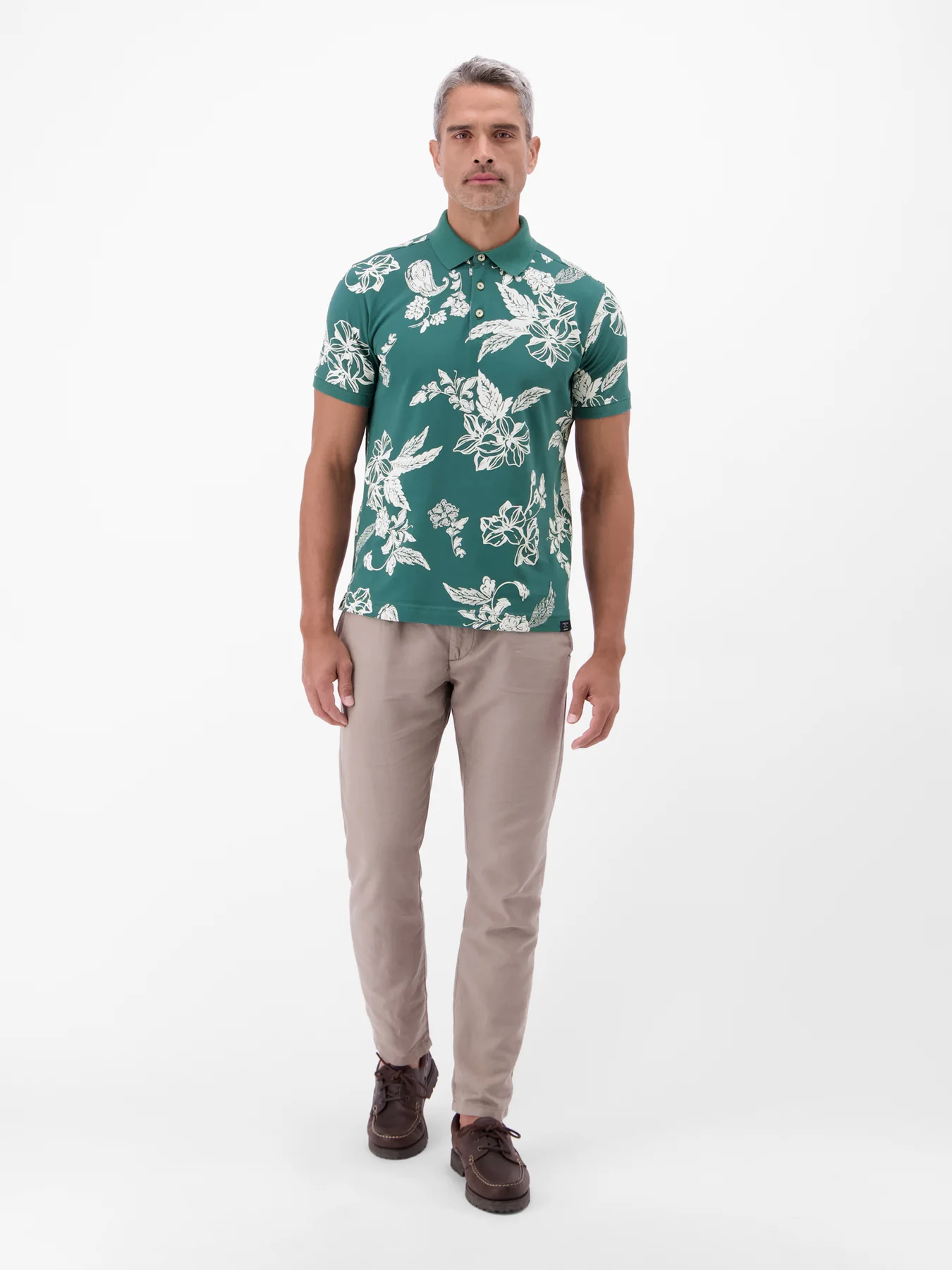 Lerros Poloshirt Print - Soft Teal