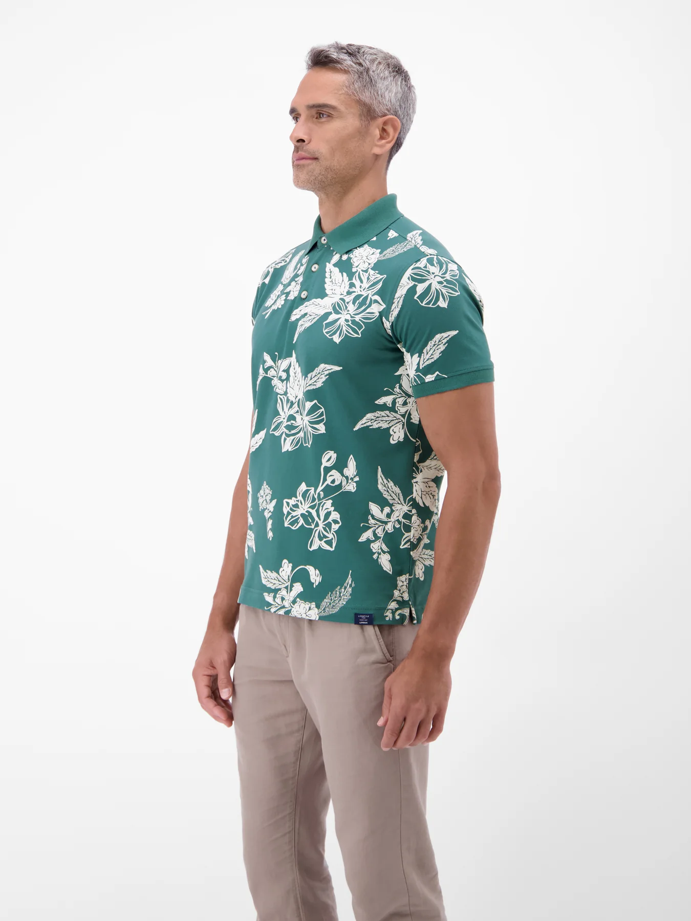 Lerros Poloshirt Print - Soft Teal