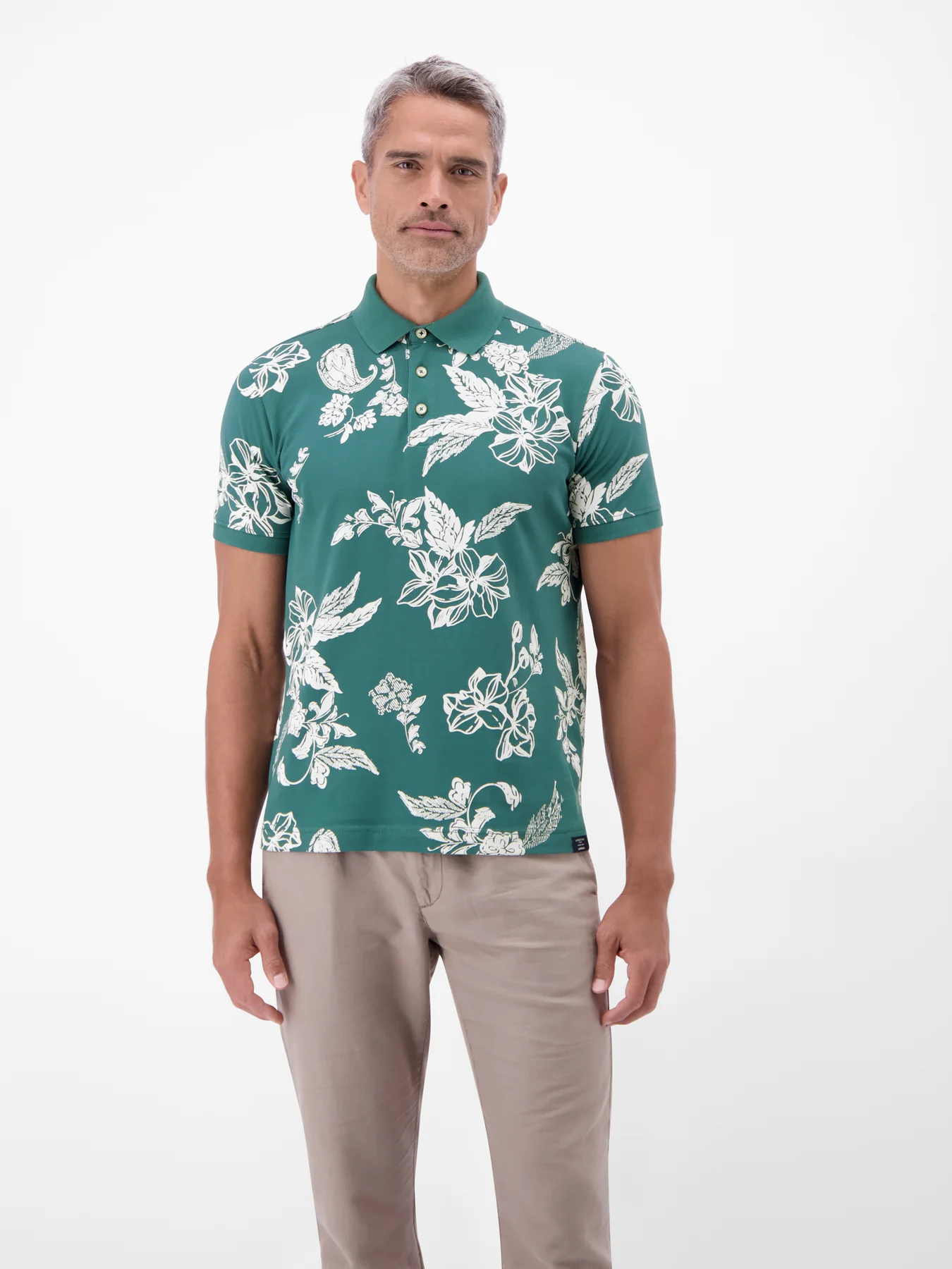 Lerros Poloshirt Print - Soft Teal