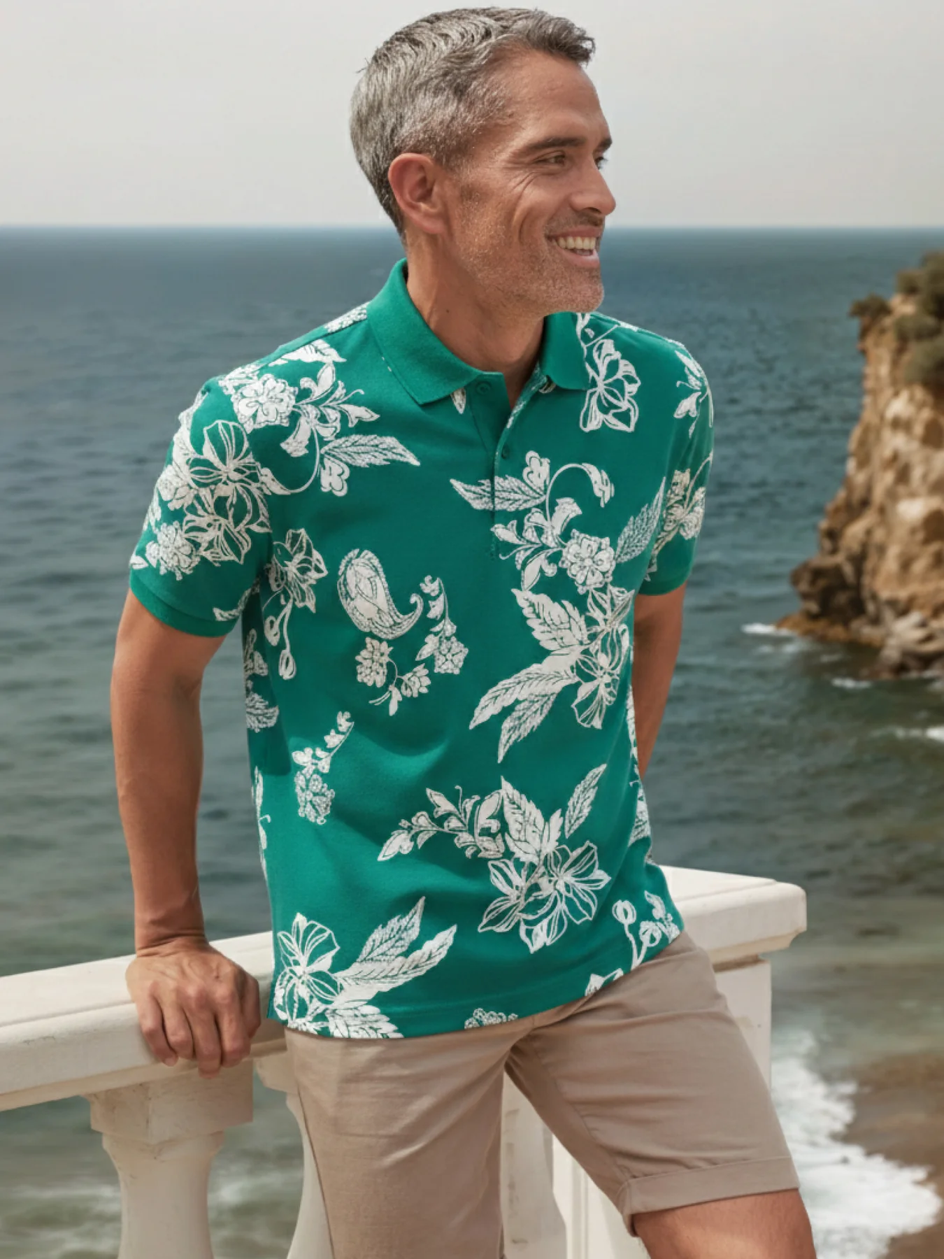 Lerros Poloshirt Print - Soft Teal