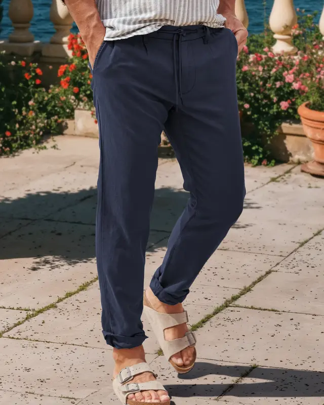 Lerros Linnenmix Chino - Blue Night