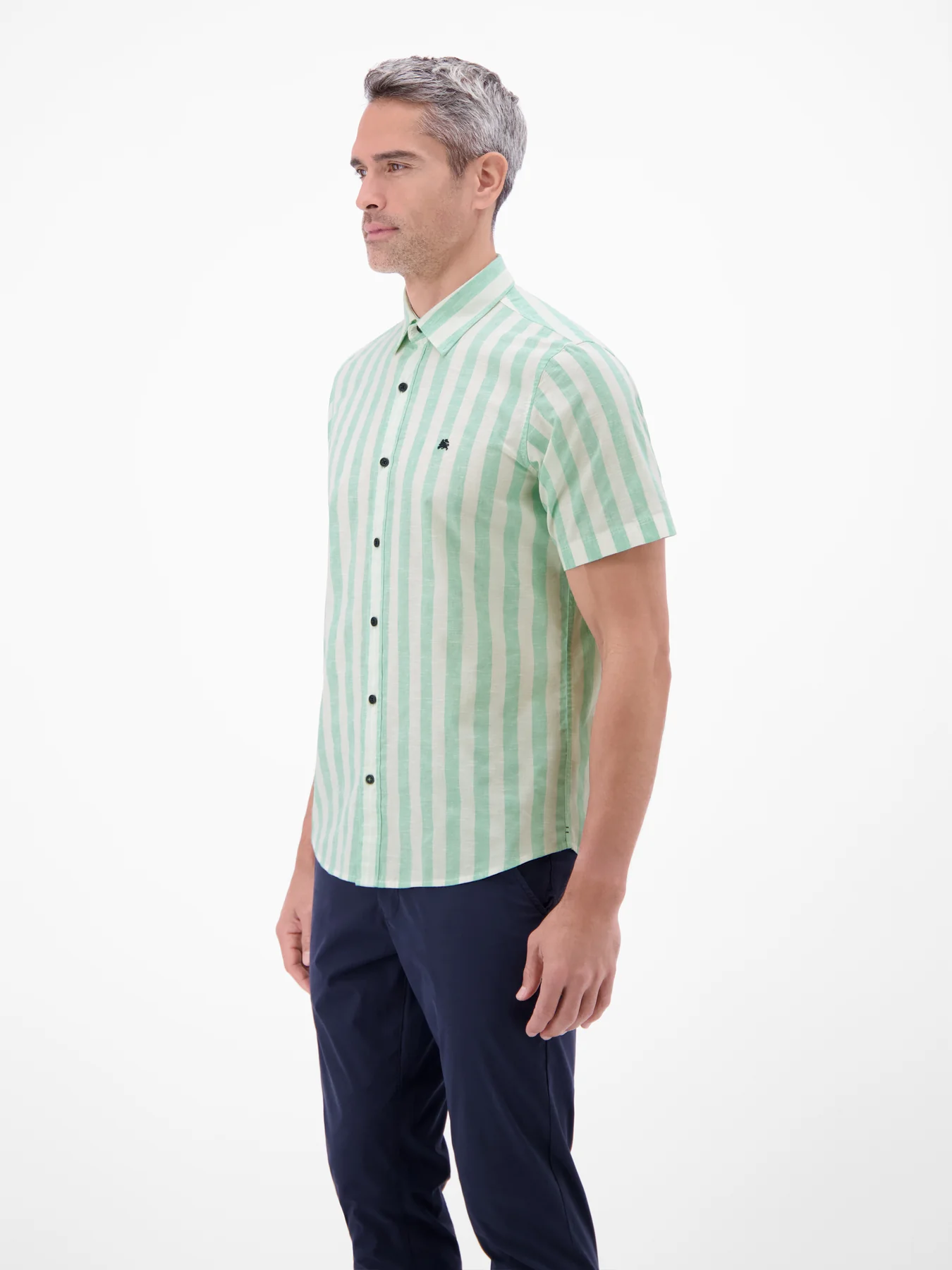 Lerros Streifen Hemd - Mint Water