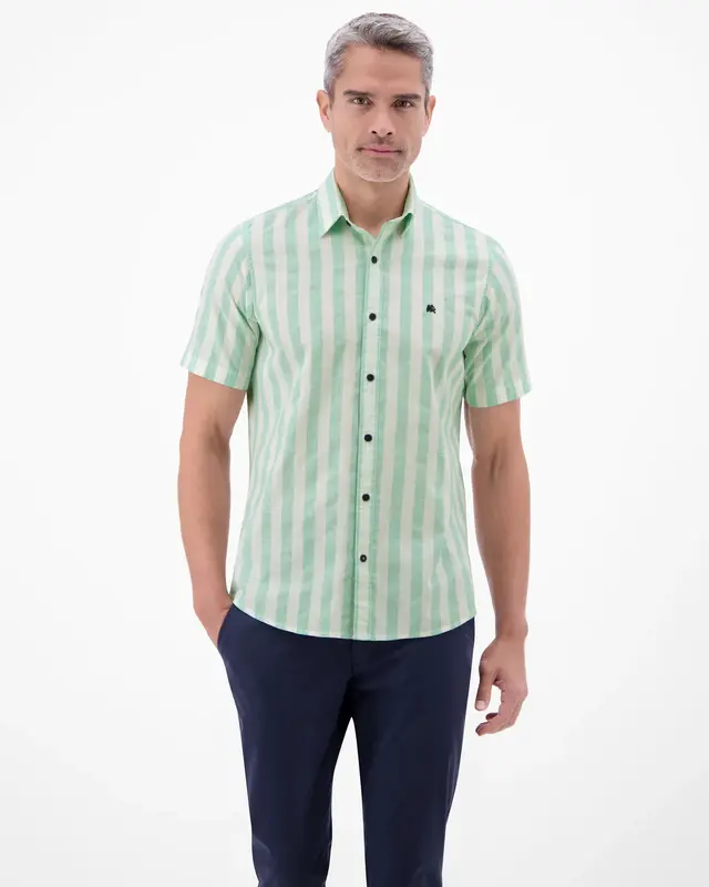 Lerros Striped Shirt - Mint Water