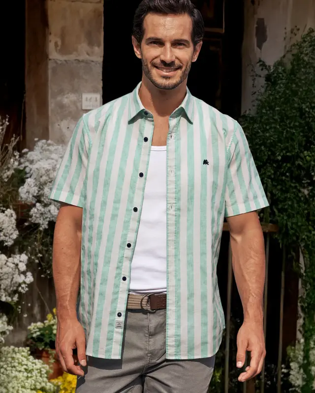 Lerros Striped Shirt - Mint Water