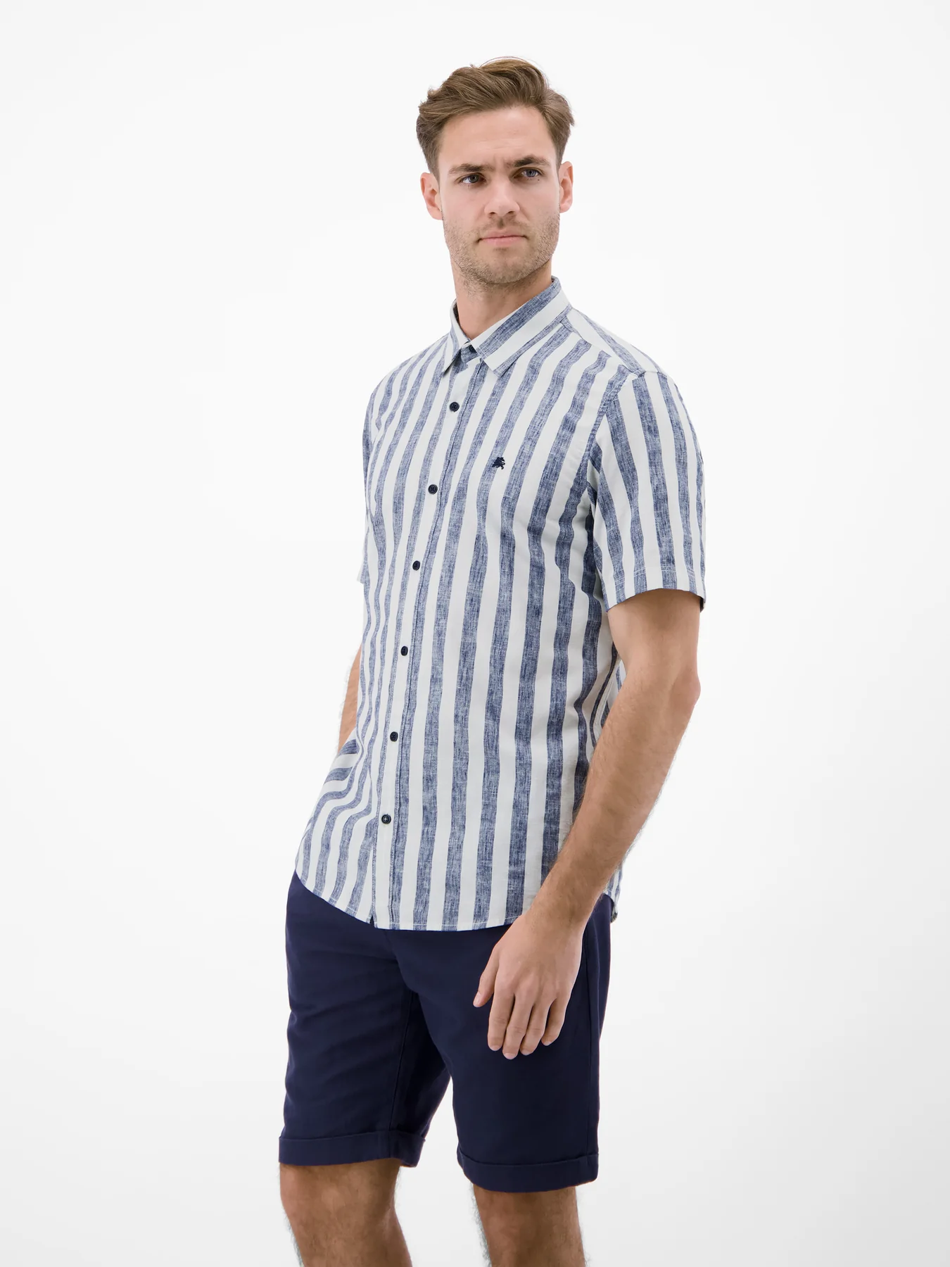 Lerros Streifen Hemd - True Blue